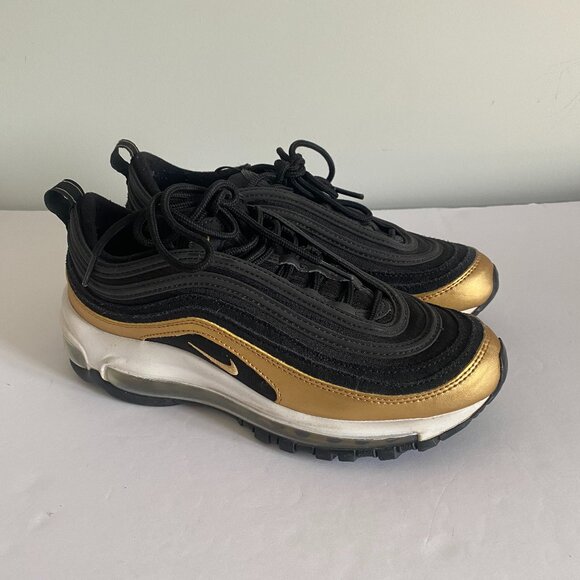 Nike Air Max 97 Black Metallic Gold (GS) Youth size 5.5 - Picture 1 of 5